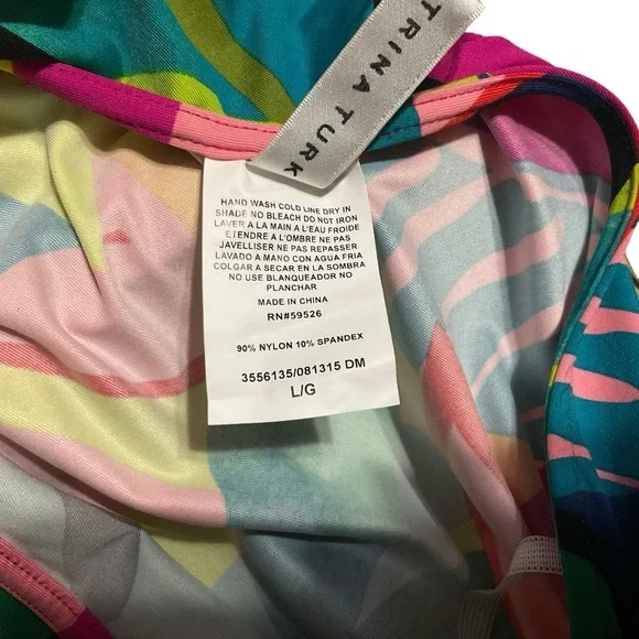 Trina Turk One Shoulder Tropical Print Dress Size L NWT - Picture 11 of 11